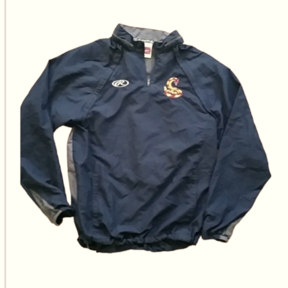 Rawlings Mens Navy Lightweight Outdoor Convertible Pullover Size Small